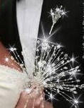 Load image into Gallery viewer, Crystal wire bouquet, Jewel crystal wedding bouquet&amp;  comlimentary groom&#39;s buttonhole.
