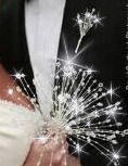 Load image into Gallery viewer, Crystal wire bouquet, Jewel crystal wedding bouquet&  comlimentary groom's buttonhole.