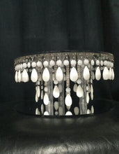 Load image into Gallery viewer, Crystal cake stand,  RARE white cake stand, Glass crystal droplet for wedding cakes