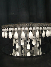 Load image into Gallery viewer, Crystal cake stand,  RARE white cake stand, Glass crystal droplet for wedding cakes