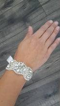Load image into Gallery viewer, Wedding Cuff set of 4 Bracelet Great Gatsby Vintage Glam Art Deco Crystal rhinestone bridesmaid flower girl small size-