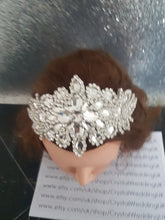 Load image into Gallery viewer, Vintage style Bridal Flapper headpiece fascinator ,1920's rhinestone Headpiece, The Great Gatsby rhinestone brooch, hair tie