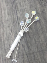 Load image into Gallery viewer, Groom Boutonniere, crystal wire buttonhole  Wedding Buttonhole Pin.  Wedding Boutonnière by Crystal wedding uk