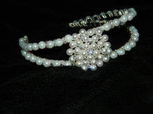 Load image into Gallery viewer, Pearl tiara, crystal hairband
