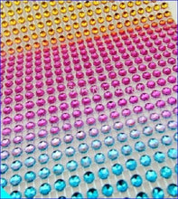 Load image into Gallery viewer, Rainbow multi Rhinestone ribbon, Diamond Mesh, Diamante Bling, Crystal trim 1 METER cake trim. by Crystal wedding uk