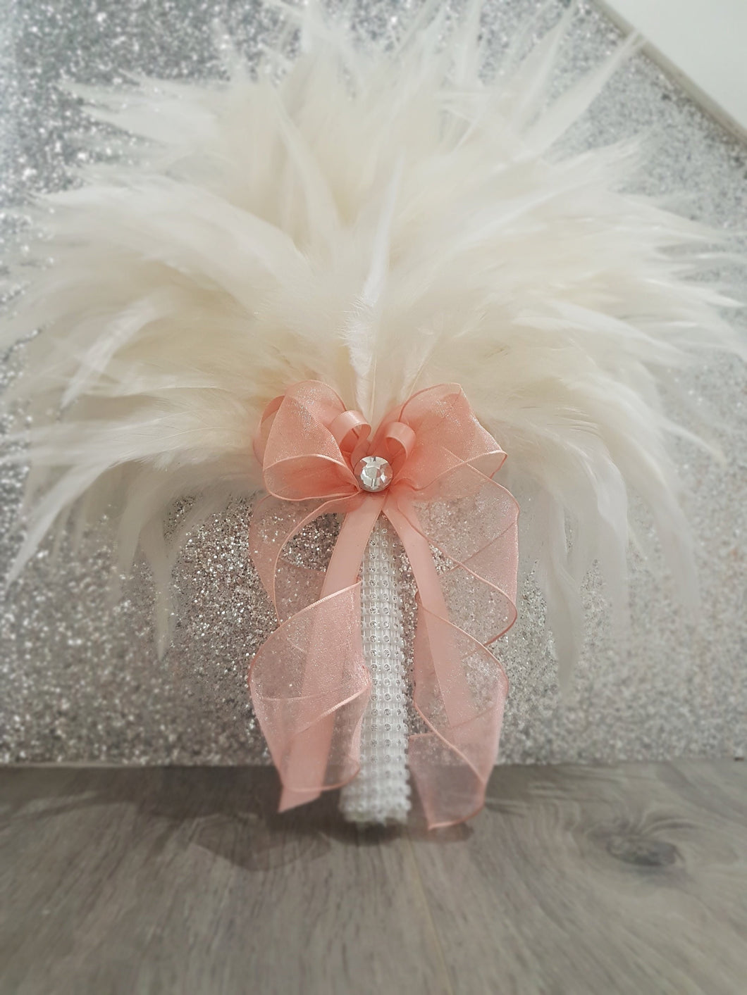 Brides Feather bouquet, Great Gatsby wedding style -ANY COLOUR by Crystal wedding uk
