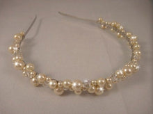 Load image into Gallery viewer, Pearl and crystal tiara hair band