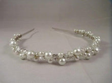 Load image into Gallery viewer, Pearl and crystal tiara hair band