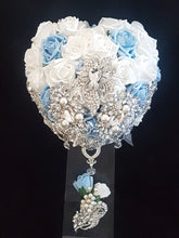 Load image into Gallery viewer, Heart shape brooch bouquet  wedding flowers by Crystal wedding uk
