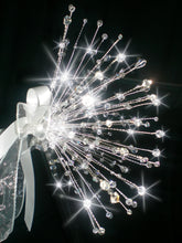 Load image into Gallery viewer, Crystal wire bouquet, Jewel crystal wedding bouquet&  comlimentary groom's buttonhole.