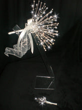 Load image into Gallery viewer, Crystal wire bouquet, Jewel crystal wedding bouquet&  comlimentary groom's buttonhole.