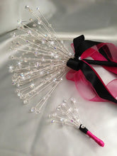 Load image into Gallery viewer, Crystal wire bouquet, Jewel crystal wedding bouquet&  comlimentary groom's buttonhole.