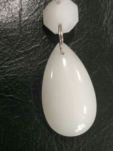 Load image into Gallery viewer, Crystal cake stand,  RARE white cake stand, Glass crystal droplet for wedding cakes