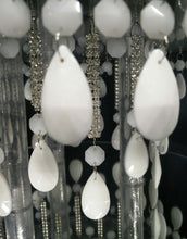 Load image into Gallery viewer, Crystal cake stand,  RARE white cake stand, Glass crystal droplet for wedding cakes