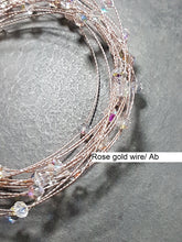 Load image into Gallery viewer, Crystal wire Garland ,Centerpiece Wedding  Decoration, REAL glass crystal beads,  gold, silver or  rose gold wire. Made to order.