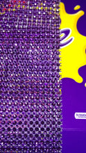 Load image into Gallery viewer, Cadbury purple Rhinestone ribbon, Diamond Mesh, Diamante Bling, Crystal trim 1 METER cake trim. by Crystal wedding uk
