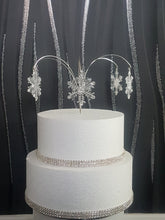 Load image into Gallery viewer, Sparkling Snowflake Cake topper, for a Winter , Christmas wedding