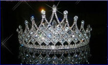 Load image into Gallery viewer, Tall  crystal tiara crown  Couture inspired modern crystal tiara Clear rhinestone crystal  'last one'