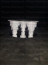 Load image into Gallery viewer, Crystal wedding cake stand, column chandelier style  - many sizes