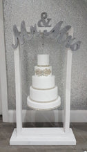 Load image into Gallery viewer, Cake hanger stand, cake frame  + 5 tier acrylic cake kit, wooden Hanger stand 100cm, Personalised Rustic  custom Suspended cake frame