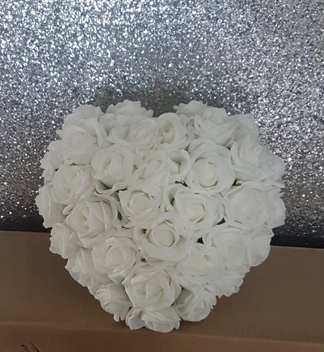 Heart shaped bridal bouquet, Artificial wedding flowers