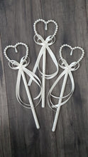Load image into Gallery viewer, Pearl heart flower girl wand by Crystal wedding uk
