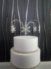 Load image into Gallery viewer, Sparkling Snowflake Cake topper, for a Winter , Christmas wedding