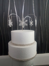 Load image into Gallery viewer, Sparkling Snowflake Cake topper, for a Winter , Christmas wedding