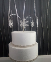 Load image into Gallery viewer, Sparkling Snowflake Cake topper, for a Winter , Christmas wedding