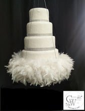 Load image into Gallery viewer, Cake plate, Suspended Swing cake platform , Feather cake hanging platform by Crystal wedding uk
