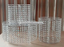 Load image into Gallery viewer, 4pc Crystal cake stands  PLUS Rose base stand, CUTOM COLOUR