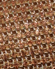 Load image into Gallery viewer, Real crystal Rose gold rhinestone Diamante cake trim banding by Crystal wedding uk