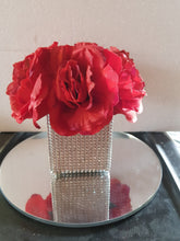 Load image into Gallery viewer, Table centrepiece,Rose and rhinestone crystal, wedding table decor
