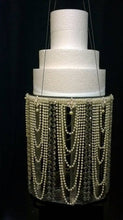 Load image into Gallery viewer, Cascading pearl and Crystal cake stands cascading style ,   1 to 5 tiers - Premium glass crystal faux pearls