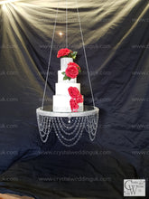 Load image into Gallery viewer, Suspended cake Swing [Glass Crystals [cake swing [ Hanging cake platform [heavy duty holds 200lbs[ wedding cake stand by Crystal wedding uk
