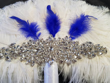 Load image into Gallery viewer, Feather Fan bouquet, Great Gatsby wedding style 1920&#39;s - any colour as custom made by Crystal wedding uk
