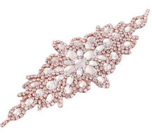 Load image into Gallery viewer, Brides sash belt, rhinestone bridal dress belt.