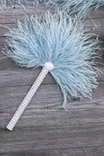 Load image into Gallery viewer, Ostrich PLUME Feather Fan bouquet luxury alternative Bouquet Great Gatsby wedding style -ANY COLOUR Artificial bouquet