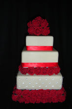 Load image into Gallery viewer, Rose tier cake  dividers,  Rose wedding cake decorations
