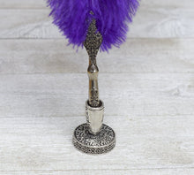 Load image into Gallery viewer, Ostrich Feather Quill Dip Pen Set . Matching Pen Stand for Weddings, Calligraphy, and Gifts