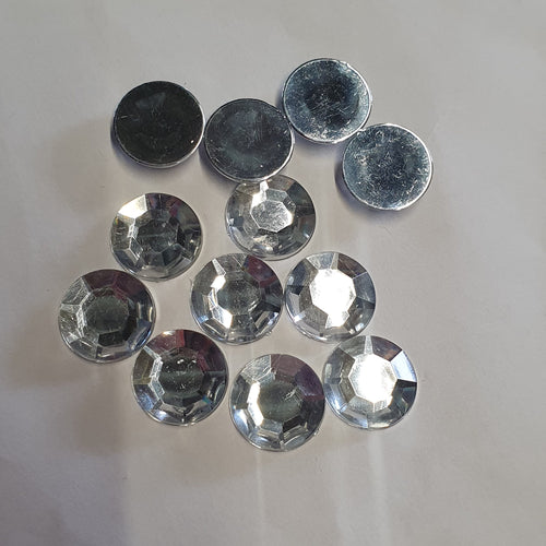 Clear Acrylic Gemstones 18mm  rhinestone flat back diamante 20pc by Crystal wedding uk