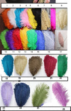 Load image into Gallery viewer, 3  feather fans, wedding hand fan - any colour as custom made by Crystal wedding uk
