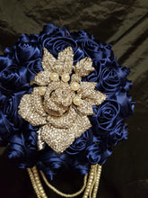 Load image into Gallery viewer, Diamante crystal ROSE Rhinestone drape bridal bouquet  - Fully personalised in many colours
