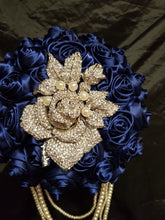 Load image into Gallery viewer, Diamante crystal ROSE Rhinestone drape bridal bouquet - Fully personalised in many colours
