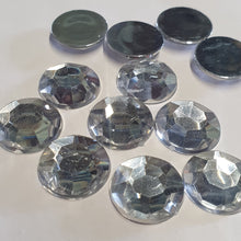 Load image into Gallery viewer, Clear Acrylic Gemstones 18mm  rhinestone flat back diamante 20pc by Crystal wedding uk