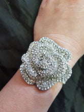 Load image into Gallery viewer, Wrist corsage ,Crystal Rose Wedding Cuff, bridesmaid Bracelet,  Rose gold by Crystal wedding uk

