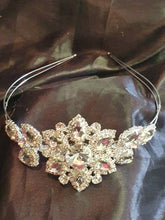 Load image into Gallery viewer, Flower crystal tiara. hair piece  wedding tiara hair band
