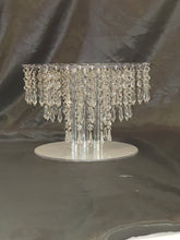 Load image into Gallery viewer, Wedding cake stand, Tiered style, acrylic  faux crystal chandelier cake stand+ LED by Crystal wedding uk
