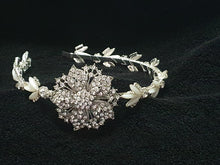 Load image into Gallery viewer, Flapper 1920s Headpiece, Rhinestone crystal flapper headpiece, Flapper headband 1930's, Great Gatsby wedding accessory.