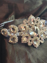 Load image into Gallery viewer, Flower crystal tiara. hair piece  wedding tiara hair band